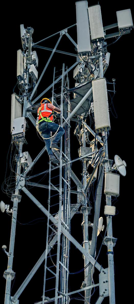 person working on antenna